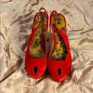 Sam Edelman red suede pumps